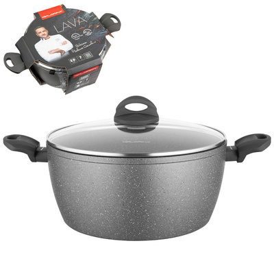 Garnek Florina Lava Stone by Mateusz Gessler 28 cm 7 l szary