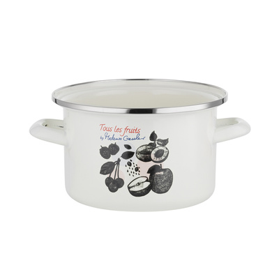 Garnek emaliowany Emalia Polska Pleszew Fruits by Mateusz Gessler 16 cm 2 l