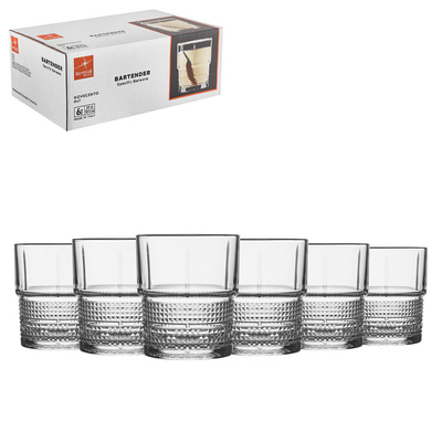 Komplet szklanek do whisky Bormioli Rocco Bartender Novocento 370 ml 6 sztuk