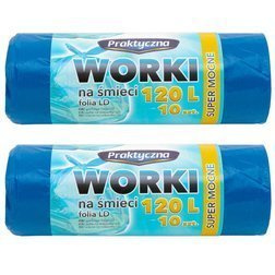 2x Worki na śmieci Praktyczna 120 l 10 sztuk