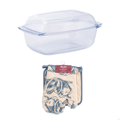 Zestaw naczynie żaroodporne Termisil 5,2 L + rękawica i łapka Miss Lucy Pepper