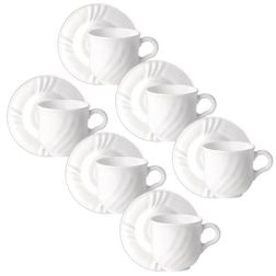 Filiżanki ze spodkiem Bormioli Rocco Ebro 235 ml 6 sztuk 12 elementów