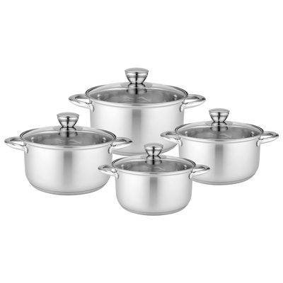 Komplet garnków ze stali nierdzewnej Florina Matteo 8 elementów