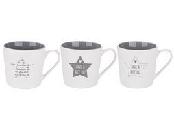 Kubek ceramiczny do kawy i herbaty Florina Grey Stars 380 ml