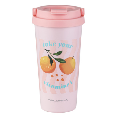Kubek termiczny nierdzewny Florina Orange Happy 500 ml
