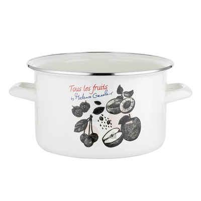 Garnek emaliowany Emalia Polska Pleszew Fruits by Mateusz Gessler 22 cm 4,8 l