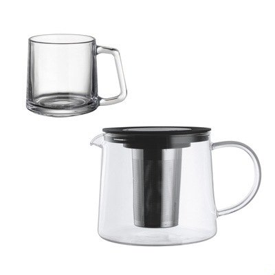 Zestaw kubków Florina Stella + dzbanek z zaparzaczem Baron