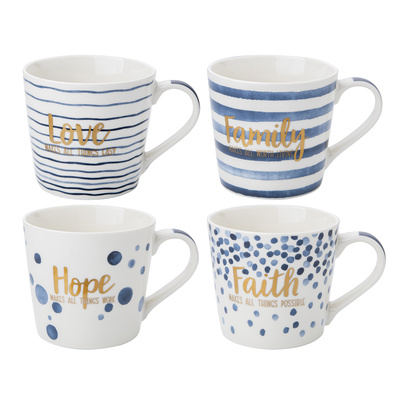 Kubek porcelanowy Florina Sara Blue 400 ml mix dekoracji