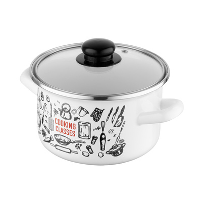 Garnek Emaliowany prosty Kitchen White 16cm 2,1l