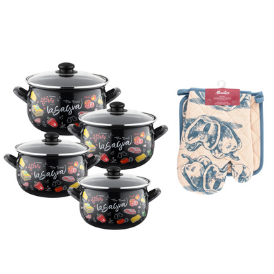 Zestaw garnków emaliowanych Emalia Polska Pleszew Lasagna