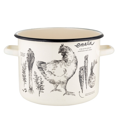 Garnek emaliowany Emalia Polska Pleszew Rosół 22 cm 6,4 l