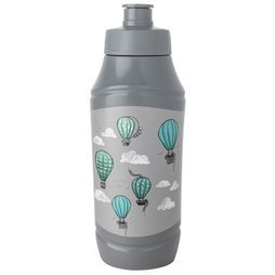 Bidon szkolny / butelka z ustnikiem dla dzieci Praktyczna Forever Young Baloniki 375 ml ciemnoszary