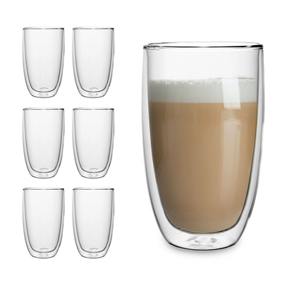 Zestaw 6 sztuk Szklanki termiczne double wall Florina Malachit 450 ml