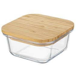 Szklany pojemnik z bambusową pokrywką do przechowywania żywności Florina Clavato 1,2 l