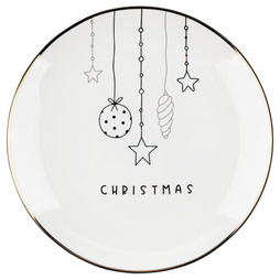 Talerz deserowy porcelanowy Florina Jingle Bells 20 cm
