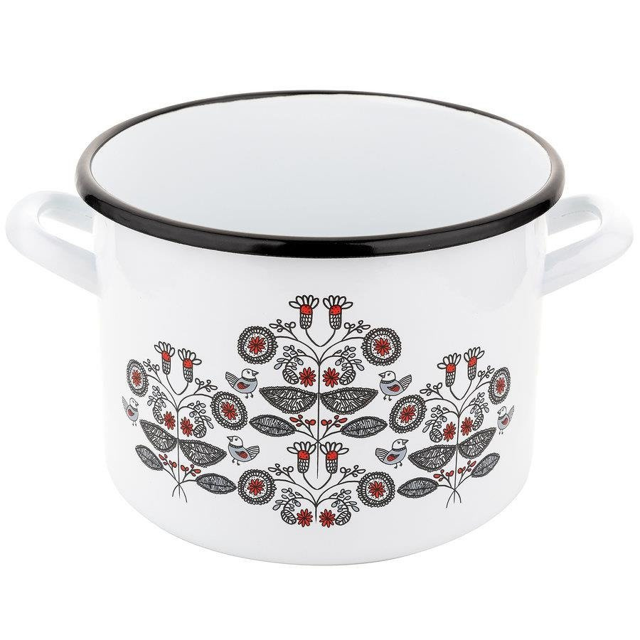 Garnek emaliowany Emalia Polska Pleszew Ethnic bez pokrywy 22 cm 6,25 l