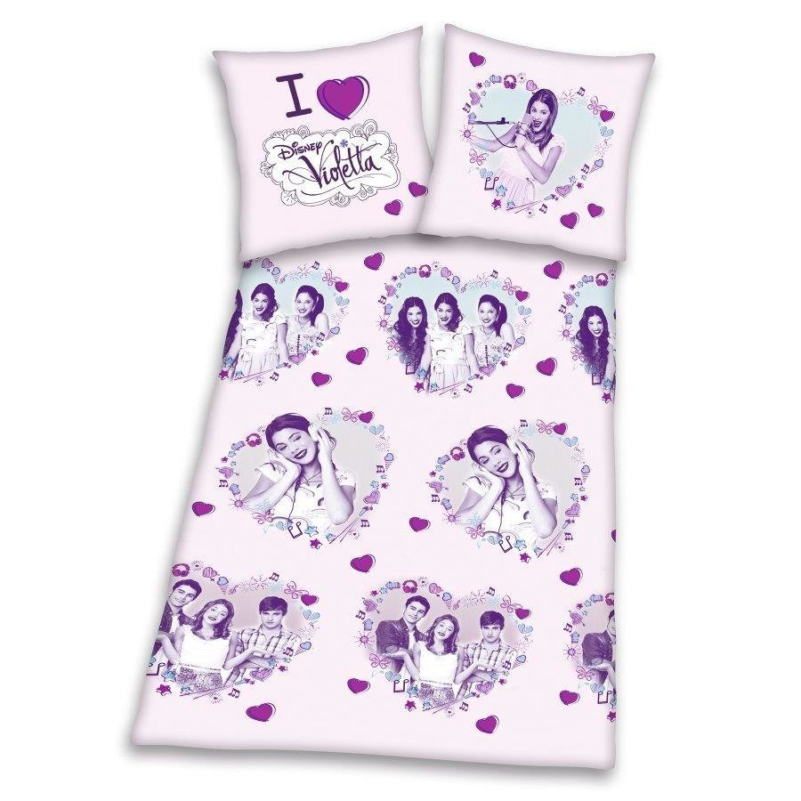 Pościel dziecięca Miss Lucy Violetta Disney 160 x 200 cm i 70 x 80 cm